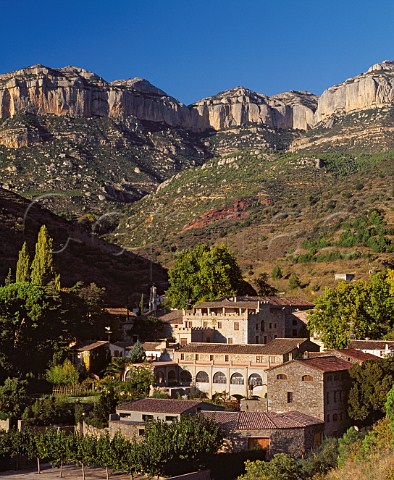 The village of Scala Dei below the Sierra de Montsant Catalonia Spain DO Priorato