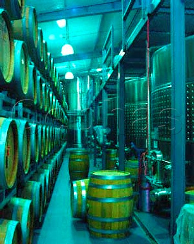 Oak barrels and stainless steel tanks of   Bodegas la Rural  owned by the Nicolas Catena group   Maip Mendoza province Argentina