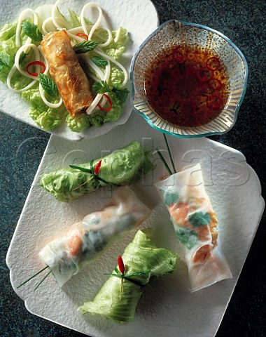 Spring rolls with a dip