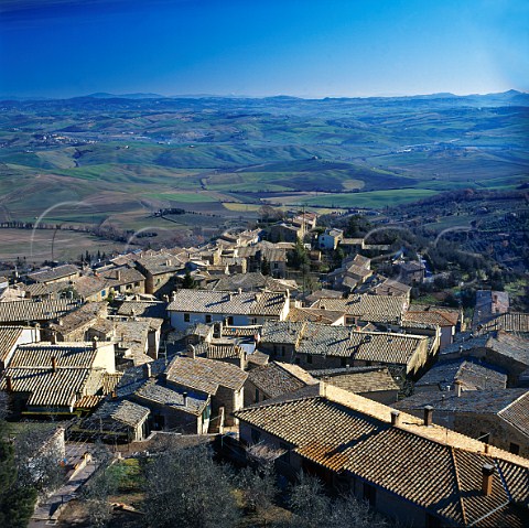 View over the rooftops of Montalcino   Tuscany Italy  Brunello di Montalcino