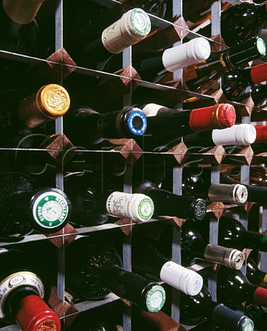Wine rack in the cellar of a house