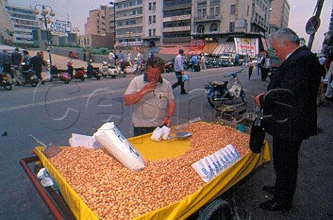 Pistachio nuts on sale in the Plaka   district of Athens   Attika Greece