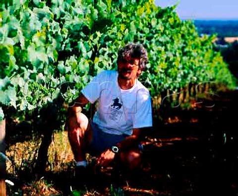 John Paul owner and winemaker in the Pinot Noir   vineyard by Cameron Winery Dundee Oregon USA     Willamette Valley AVA