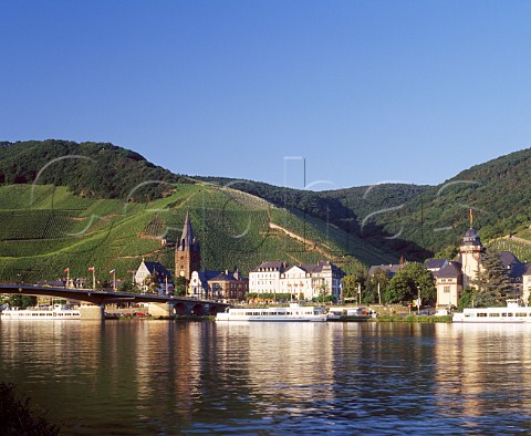 Bernkastel and the Doctor Vineyard in evening   sunlight Germany    Mosel