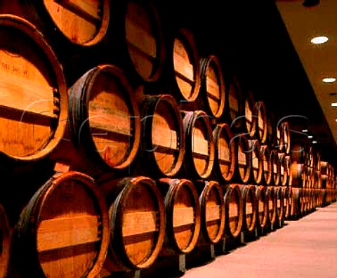 Barrels in the 2ndyear chai of Robert Mondavis   To Kalon winery Oakville Napa Co California