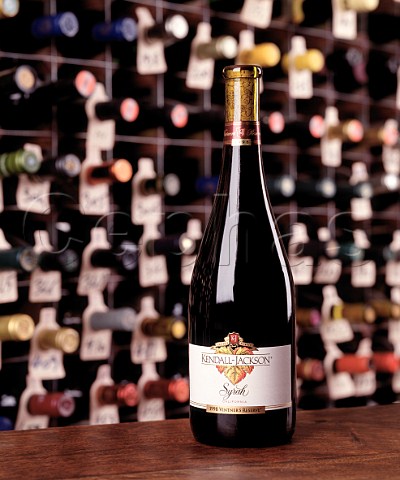 Bottle of 1998 KendallJackson Syrah   in the wine cellar of the Hotel du Vin Bristol