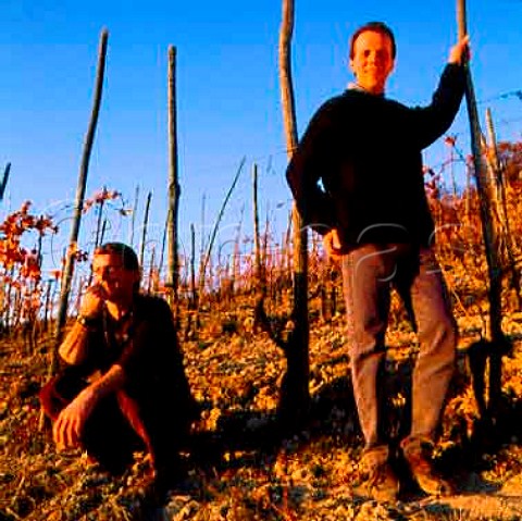 Winemakers Gianfranco Alessandria left and   Mauro Velio Piemonte Italy   Barolo