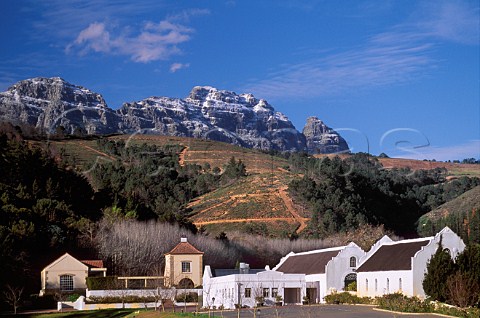 Snow dusted mountain above Morgenhof   Stellenbosch South Africa