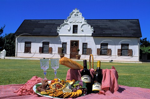 Picnic on table at Hazendal manor house  Stellenbosch South Africa