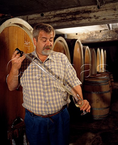 Bernd Philippi in the barrel cellar of Weingut KoehlerRuprecht Kallstadt Germany Pfalz