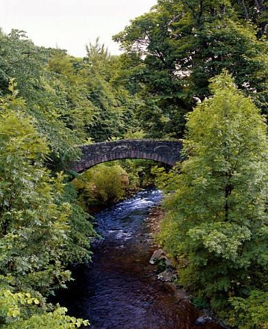 River Fiddich at Dufftown home to seven whisky   distilleries Banffshire Scotland   Speyside
