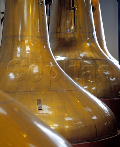 Copper pot stills of Bowmore whisky distillery  Bowmore Isle of Islay Argyllshire Scotland