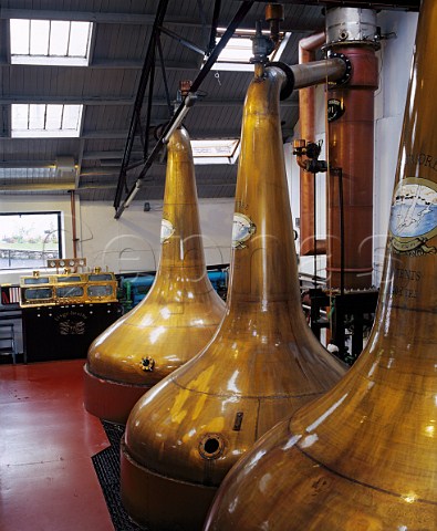Copper pot stills of Bowmore whisky distillery  Bowmore Isle of Islay Argyllshire Scotland
