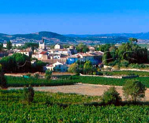 Village of Nizas around which are the vineyards of Domaine De Nizas Near Pzenas Hrault France Coteaux du Languedoc  Vin de Pays dOc