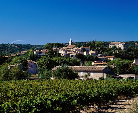 Village of Roaix viewed over vineyard Vaucluse   France      Ctes du RhneVillages