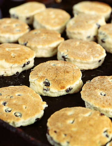 Welsh cakes being baked at Swansea market