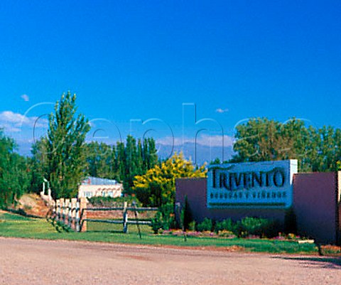 Sign at entrance to Trivento Bodegas y Viedos    Russell Mendoza Argentina   Maip