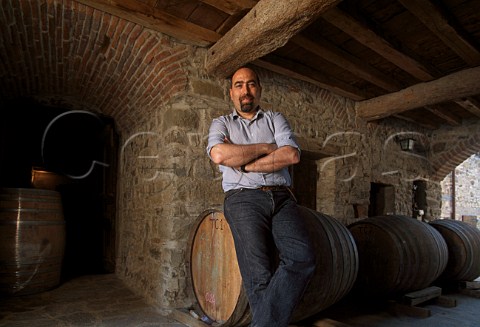 Giovanni dOrsi in barrel cellar at   Fattoria Casaloste Panzano in Chianti   Tuscany Italy   Chianti Classico