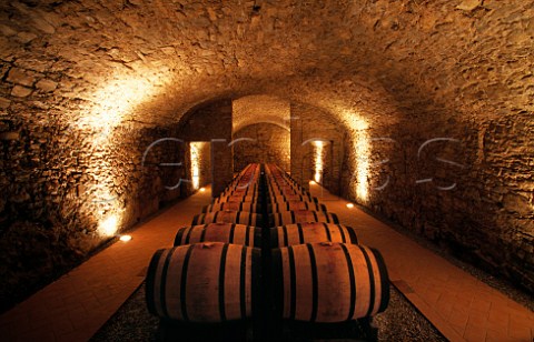 Barrel cellar of Castello di Ama Lecchi in Chianti Tuscany Italy Chianti Classico