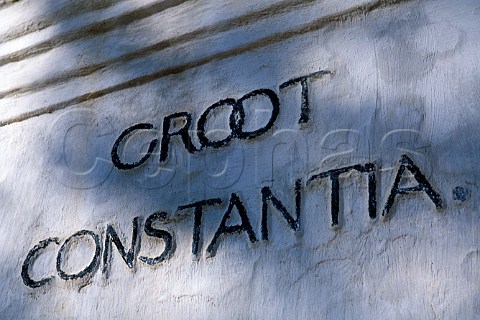 Name on column at entrance to Groot   Constantia Constantia South Africa