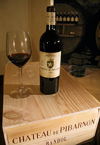 Bottle and glass of Chteau de Pibarnon   red wine La CadiredAzur Var   France  Bandol