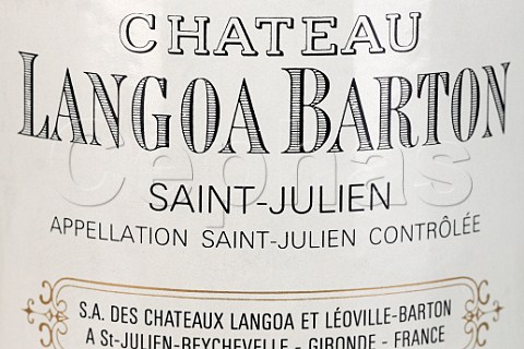 Label on bottle of Chteau Langoa Barton Gironde   France   Mdoc  Bordeaux