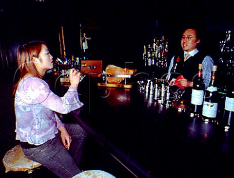 Interior of French style wine bar Vin Bougnat   Kokubunji Tokyo Japan