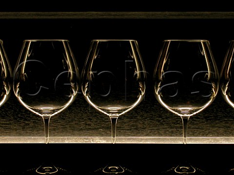 Riedel glasses in Vin Bougnat a French style wine   bar in Kokubunji Tokyo Japan