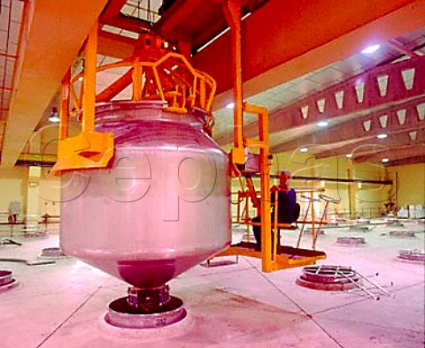 Autoevacuaciones  used to gravityfill fermenting   tanks with grapes  in the vinification plant of   CVNE            Haro La Rioja Spain