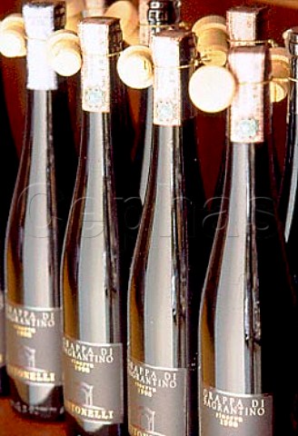 Bottles of Grappa di Sagrantino   of Antonelli Montefalco Umbria Italy
