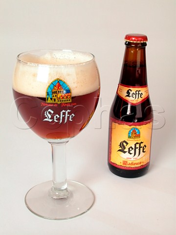 Bottle and Glass of Leffe Radieuse ale Belgium