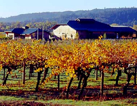 De Lorimier winery and autumnal vineyard  Geyserville Sonoma Co California     Alexander Valley AVA