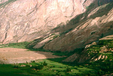 Village in the Braldu River valley near   Askole Karakoram Range   Baltistan Pakistan