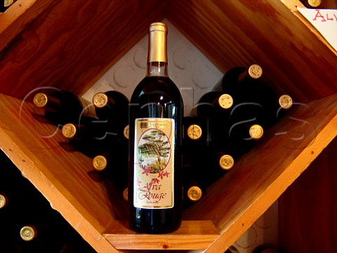 Bottle of Alva Rouge red wine on sale at Eden   Vineyards Winery Alva Florida USA