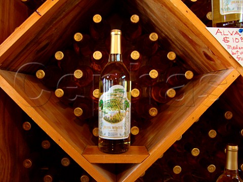 Bottle of Alva White wine on sale at Eden Vineyards   Winery Alva Florida USA