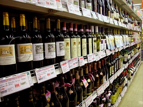 Wine department of a Tokyo supermarket  Japan