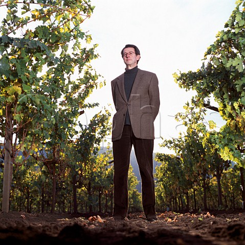 Christian Moueix in the Napanook vineyard of   Dominus Yountville Napa Co California