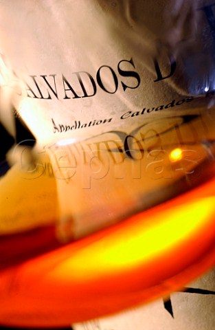 Bottle and glass of Calvados