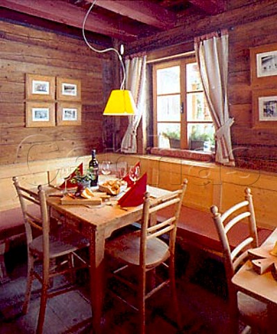 Interior of Putschal Bar and GuestHouse in the   Val Pusteria near Sesto Alto Adige Italy