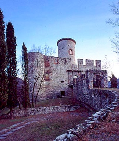 Castle of Monte Isola on its island in the   Lago dIseo Lombardy Italy