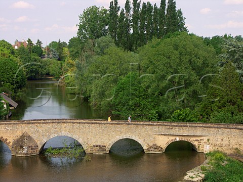 Bridge over the River Sarthe at BeaumontsurSarthe   Sarthe France  Pay de la Loire