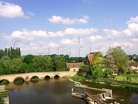 Bridge over the River Sarthe at BeaumontsurSarthe   Sarthe France  Pay de la Loire