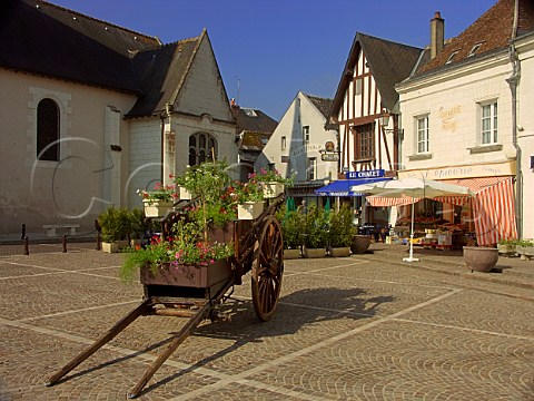 Decorative cart in the town square Bler   IndreetLoire France  Touraine