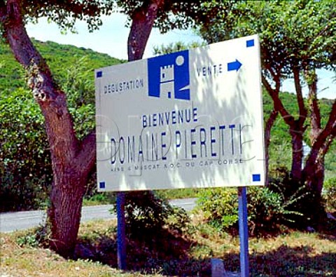 Sign for Domaine Pieretti at Santa Severa   Luri HauteCorse Corsica France   Vin de CorseCoteaux du Cap Corse