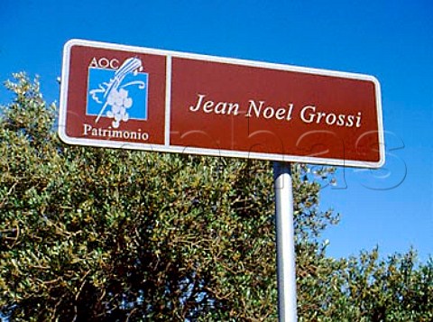 Sign for winery of Jean Nol Grossi   StFlorent HauteCorse Corsica France   AC Patrimonio