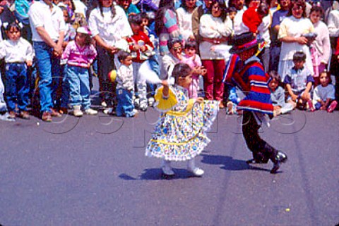 Young children performing the Cueca the   Chilean national dance  Talca Chile