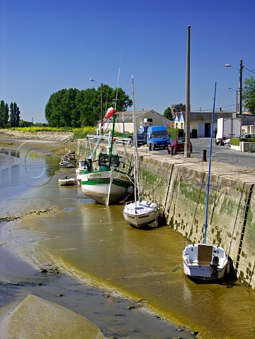 Yachts moored at IsignysurMer at low tide   Calvados France  BasseNormandie