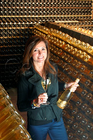 Maria Cavalleri in the sparkling wine cellar of   Cavalleri  Erbusco Lombardy Italy   Franciacorta