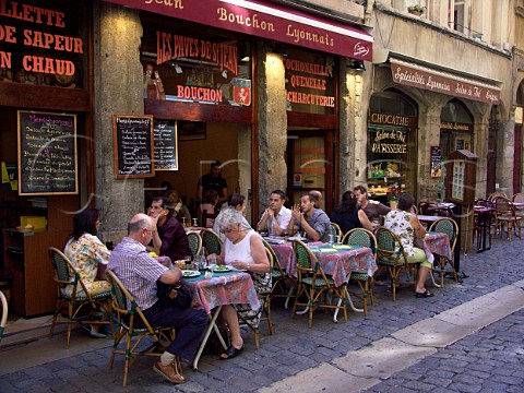 Small Bouchon restaurants in Rue StJean Lyon  Rhne France  RhneAlpes