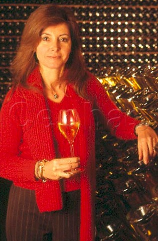 Maria Cavalleri in the sparkling wine   cellar of Cavalleri Erbusco Lombardy   Italy Franciacorta